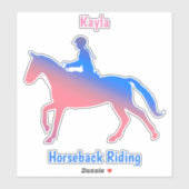 Sticker Cheval fille (Feuille)