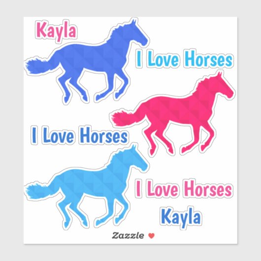 Sticker Cheval fille (Feuille)