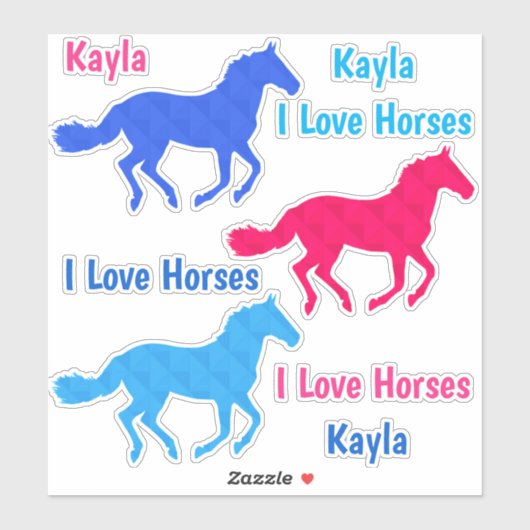 Sticker Cheval fille (Feuille)