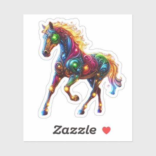 Sticker Cheval gracieux (Feuille)