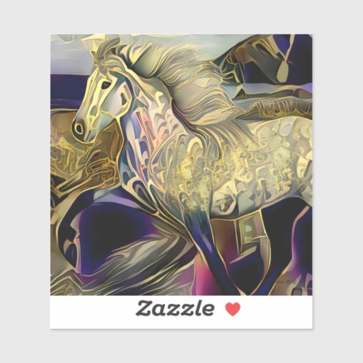 Sticker Cheval islandais Art Déco (Feuille)