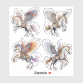Sticker Cheval Magique Pegasus Volant (Feuille)