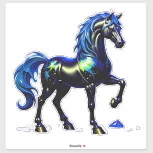 Sticker Cheval Mystique à Crinière Étoilée