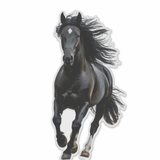 Sticker Cheval noir (Devant)