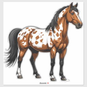 Sticker Cheval Paintball Bold Debout Dans Un Champ Herbeux