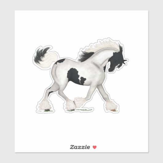 Sticker Cheval Pinto Pony (Feuille)
