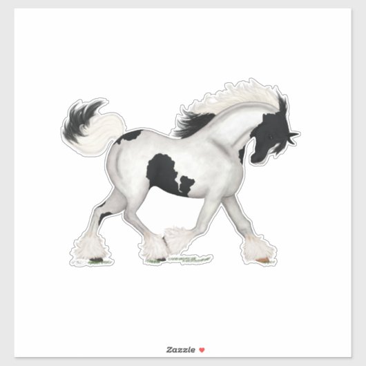 Sticker Cheval Pinto Pony (Feuille)