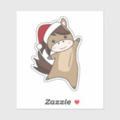 Sticker Cheval Pony Noël Neige Hiver Animaux Chevaux St (Feuille)