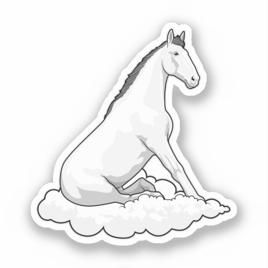 Sticker Cheval sur nuage (Recto)