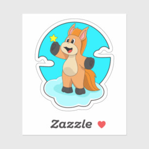Sticker Cheval sur nuages