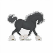 Sticker Cheval Trotting noir avec lame (Devant)