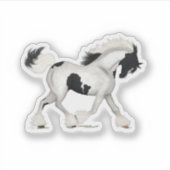 Sticker Cheval Tsigane Tobiano Pinto Piebald Pony (Devant)