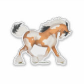 Sticker Cheval Tzigane Pinto d'or sur l'équestre (Devant)