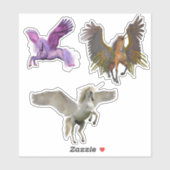 Sticker Cheval volant de l'Imaginaire Pegasus Unicorn (Feuille)