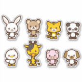 Sticker chevalet de vinyle pour animaux mignons (Devant)