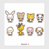 Sticker chevalet de vinyle pour animaux mignons (Feuille)