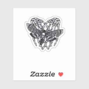 Sticker Chevalier de mort Moth Classic - Squelette Coeur m