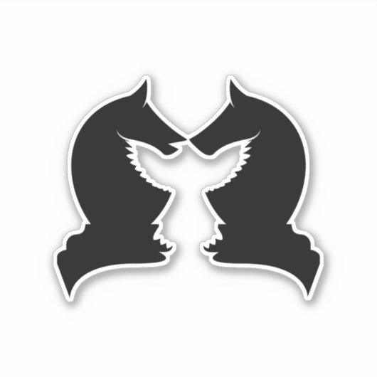 Sticker Chevaliers d'échecs et aigle (Devant)