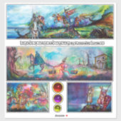 STICKER CHEVALIERS MÉDIÉVAUX HORSEBACK, CHEVALIER, DIABLE, (Feuille)