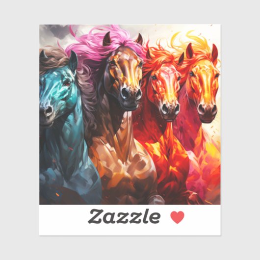 Sticker Chevaux Ai (Feuille)