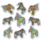 Sticker Chevaux Dala Patchwork (Devant)