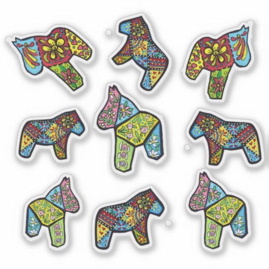 Sticker Chevaux Dala Patchwork (Devant)