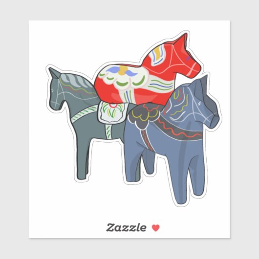 Sticker Chevaux de Dala (Feuille)