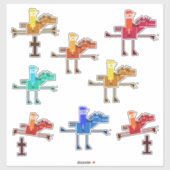 Sticker Chevaux et cavaliers (Feuille)