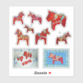 Sticker Chevaux Red Dala (Feuille)