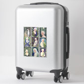 Sticker cheveux gris argent femmes portraits d'art feuille (Sur valise)