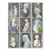 Sticker cheveux gris argent femmes portraits d'art feuille (Devant)
