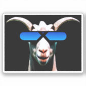 Sticker Chèvre avec chevalet de lunettes de soleil (Recto)