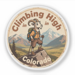 Sticker Chèvre de haute montagne vintage du Colorado