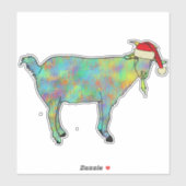 Sticker Chèvre de Noël coloré (Feuille)