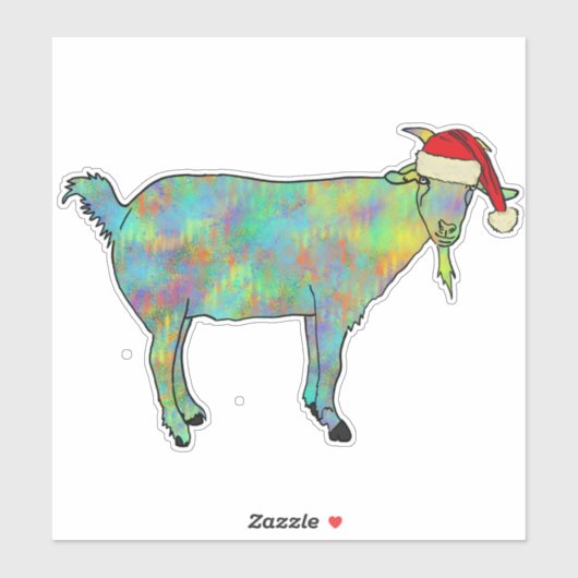 Sticker Chèvre de Noël coloré (Feuille)