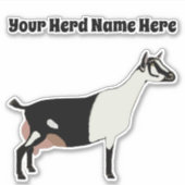 Sticker Chèvre laitière alpine personnalisée (Devant)