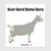 Sticker Chèvre laitière de Toggenburg personnalisée (Feuille)