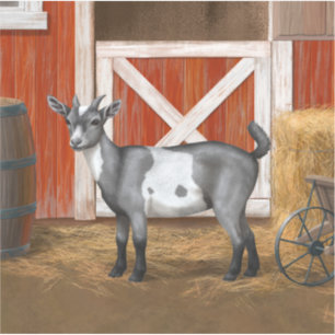 Sticker Chèvre tachetée gris mou