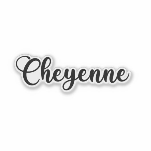 Sticker Cheyenne Nom - Calligraphie manuscrite (Devant)