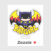 Sticker Chibi Batgirl avec Gotham Skyline & Logo (Feuille)