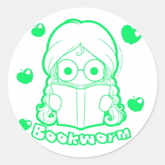 Sticker Chibi Bookworm (Devant)