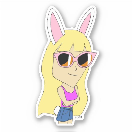 Sticker chibi bunnygirl (Devant)