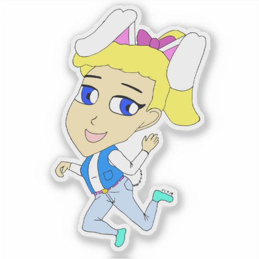 Sticker chibi bunnygirl (Devant)