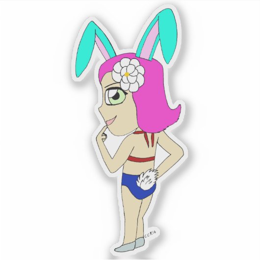 Sticker chibi bunnygirl (Devant)
