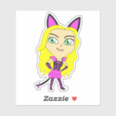 Sticker chibi catgirl (Feuille)