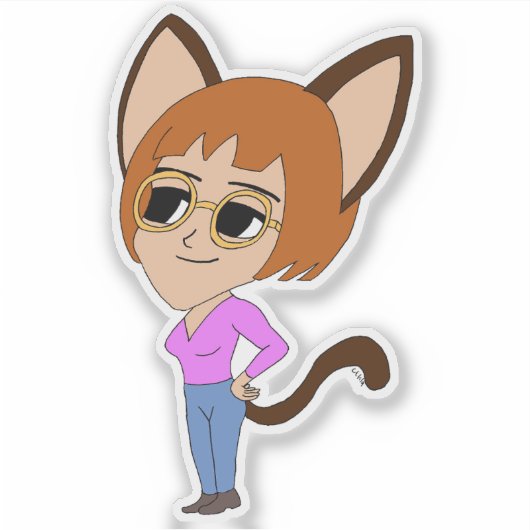 Sticker chibi catgirl (Devant)