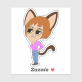Sticker chibi catgirl (Feuille)