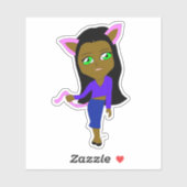 Sticker chibi catgirl (Feuille)