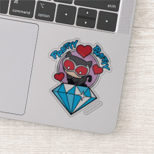 Sticker Chibi Catwoman assise au sommet du gros diamant