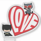Sticker Chibi Catwoman rebondit sur Batman (Devant)